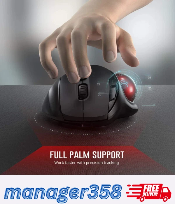 2.4G Mice - Adjustable DPI Trackball Wireless Mouse Pro Rechargeable Bluetooth - Image 3 of 4
