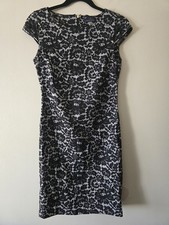 Tommy Hilfiger Black/White Sleeveless Floral Pencil Dress Classy Timeless Size 4