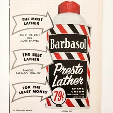 1959 Barbasol Presto Lather Shaving Cream Advertisement Hair Hygiene DWII27
