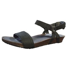 Teva Mahonia Stitch Leather Sandal Women's Size 9 Black Strappy Comfort 1112610