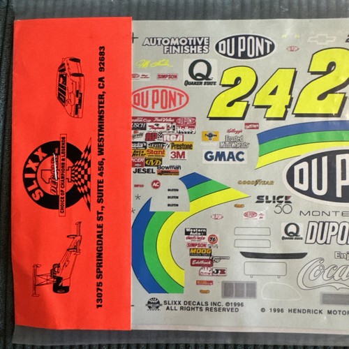 1994 Jeff Gordon #24 DuPont Lumina 1:24 Decal Waterslide - Slixx Decals Vintage - Picture 3 of 7