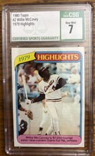 1980 TOPPS #2 WILLIE McCOVEY 1979 HIGHLIGHTS CSG 7 Near Mint SF GIANTS