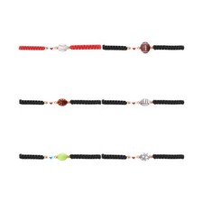 Comfortable Adjustable Wristband Wax Rope And Acrylic Detail Bracelet Set