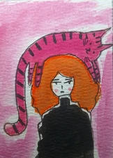 Aceo Original Mixed Media Art Card