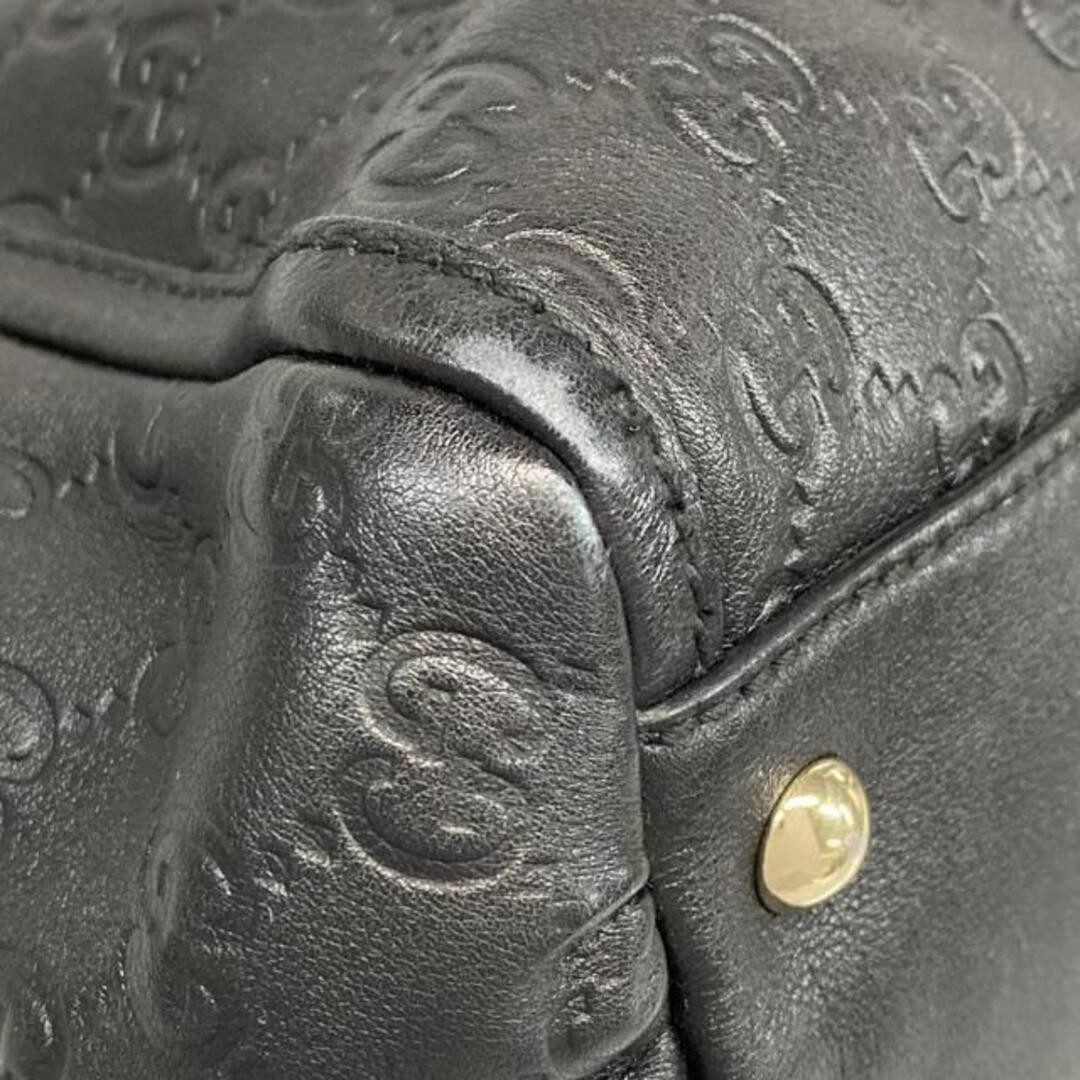 GUCCI Abbey Shimaline Handbag Black Leather Used Large 23x40cm thumbnail 7