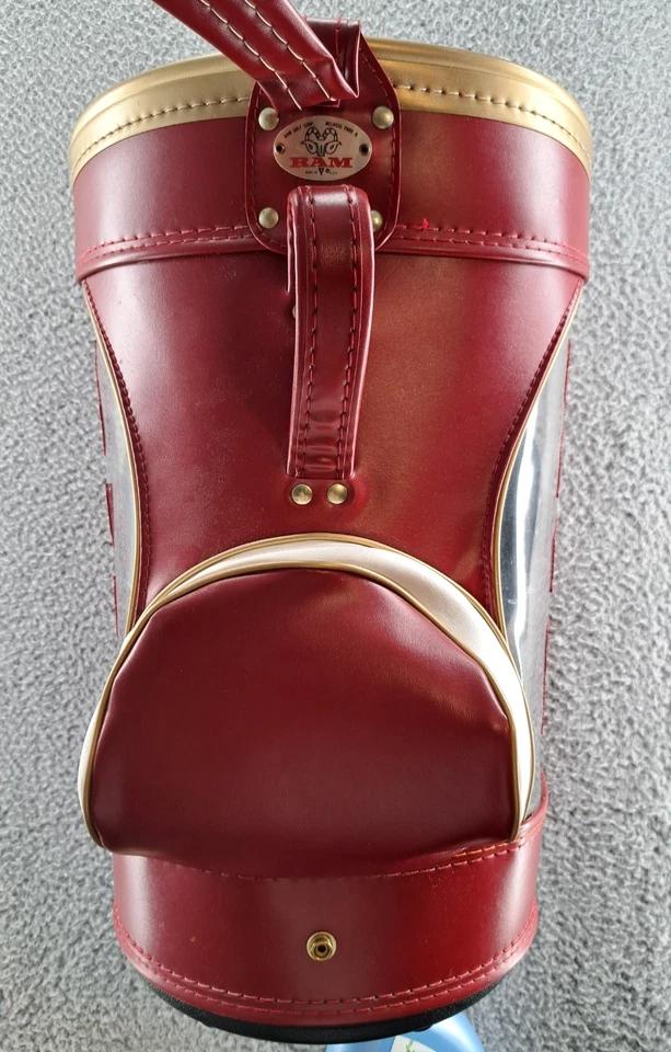 Mini carrito de basura de golf RAM de colección rojo dorado transparente bolsa de personal Dad Den 19x12x12 Foto 4 de 4