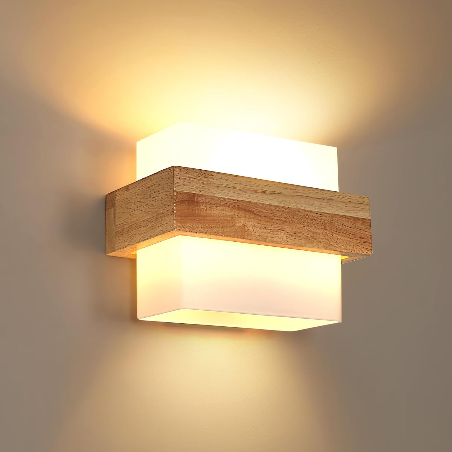 Applique Legno Moderno Atmosfera | Lampada da Parete Interno Zen