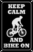 Blechschild 30X20 Cm Keep Calm And Bike On Yoga Deko Geschenk Metall Schild