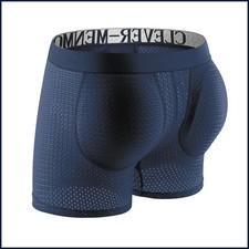 Sexy Hombres Ropa Interior Acolchada Hombre Boxers Pantalones Cortos Malla Levantador de Glúteos Agrandar Glúteos