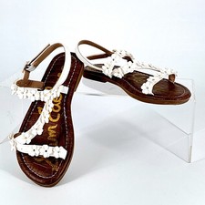 Sam Edelman Girls Size 1 White Floral Strappy Sandals Kids Shoes Gigi