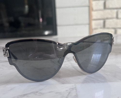 Versace VE 2172B 1252/6G Cat Eye Sunglasses Pale Gold/Grey Mirror Silver Lens - Picture 1 of 10