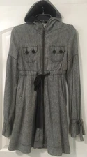 FREE PEOPLE HOODED FIT & FLARE TIE WAIST LONG SLEEVE LINED JACKET DRESS - 2