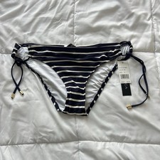 La Blanca NWT Swim Bottom Bikini Island Goddess Side Tie Hipster Womens 10 Blue