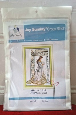 Joy Sunday Winter Engel Kreuzstich Set R884 4908 Neu 36×52cm 14CT Komplettset