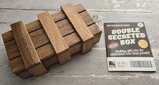 Wooden Puzzle Box w/ 2 Secret Hidden Compartments 3D Brain Teaser