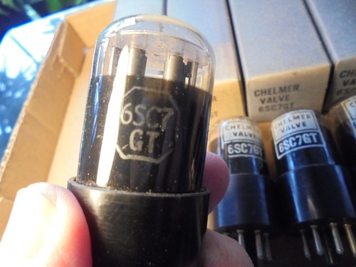 TUBI VALVOLE CHELMER 6SC7GT FIVE NOS NUOVO VECCHIO STOCK TESTATO MADE IN BRITISH VINTAGE - Foto 4 di 9
