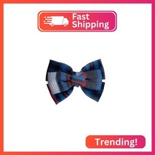 Multi Layers School Uniform Plaid Bow for Girls/Plaid button on Center/Back to S