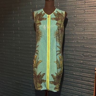 2011 VERSACE x H&M Palm  Print Sequin Dress -US sz 10 new with tags 