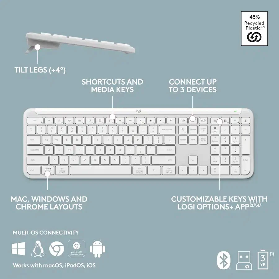 🔥NEW🔥 Logitech K950 Signature Slim Full-size Wireless Keyboard for Windows/MaC - Image 4 of 4