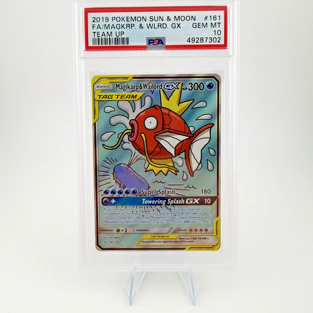 Pokemon Magikarp & Wailord GX English Sun & Moon Team Up #161 Gem Mint PSA 10