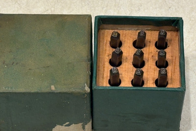 1/8'' Number Punch Stamp Set in Original Wooden Box