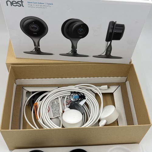 (2) Nest NC1104US Nest Cam Indoor Security Camera Set - Picture 3 of 6