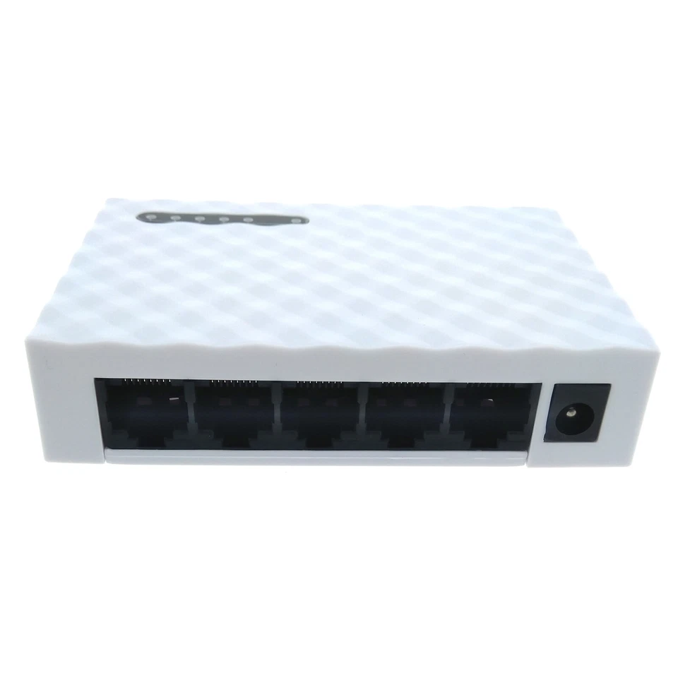 Ethernet Network Hub 5 Port 1000Mbps Computer Modem Router Gigabit LAN Switch - Image 3 of 4