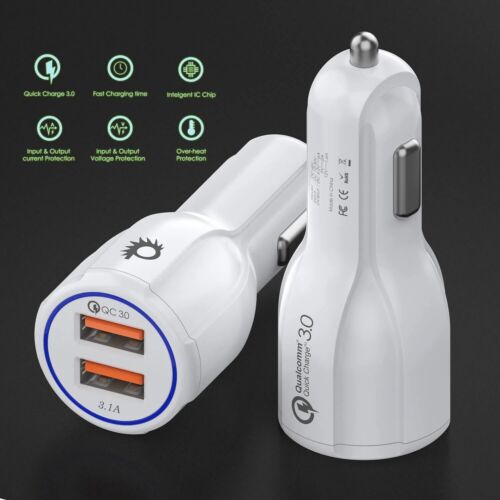 12v Fast Car Charger USB Cigarette Lighter Socket Car Adapter For iPhone Samsung - Picture 3 of 7