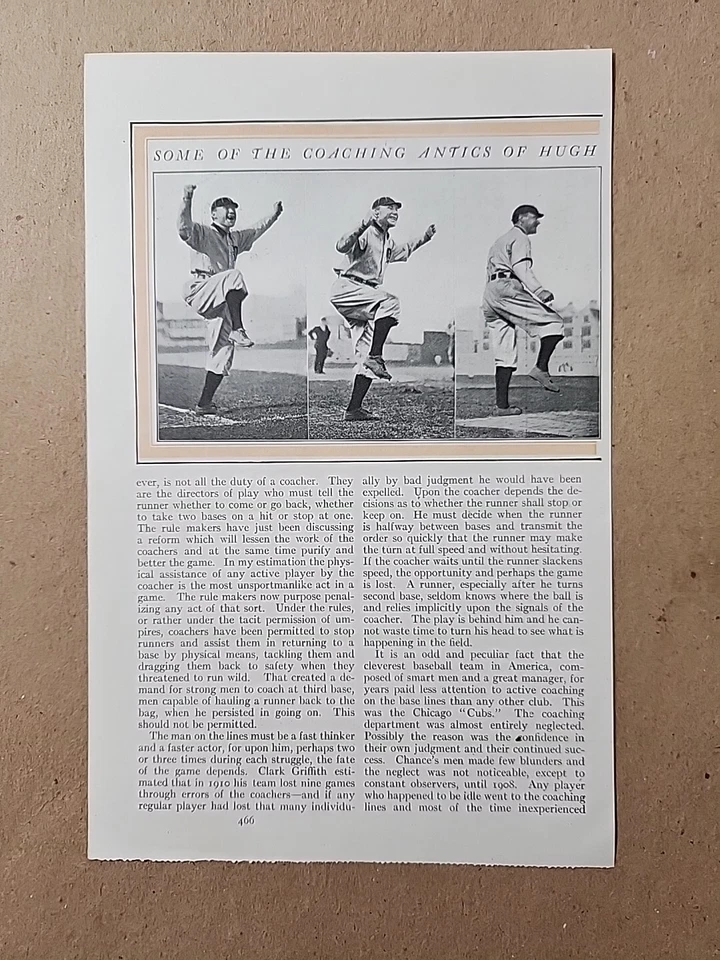 1911 HUGHIE JENNINGS “WATCH HIS ARMS” PUBLICATION LOOSE PAGES EXTREMELY RARE  - Image 4 of 4