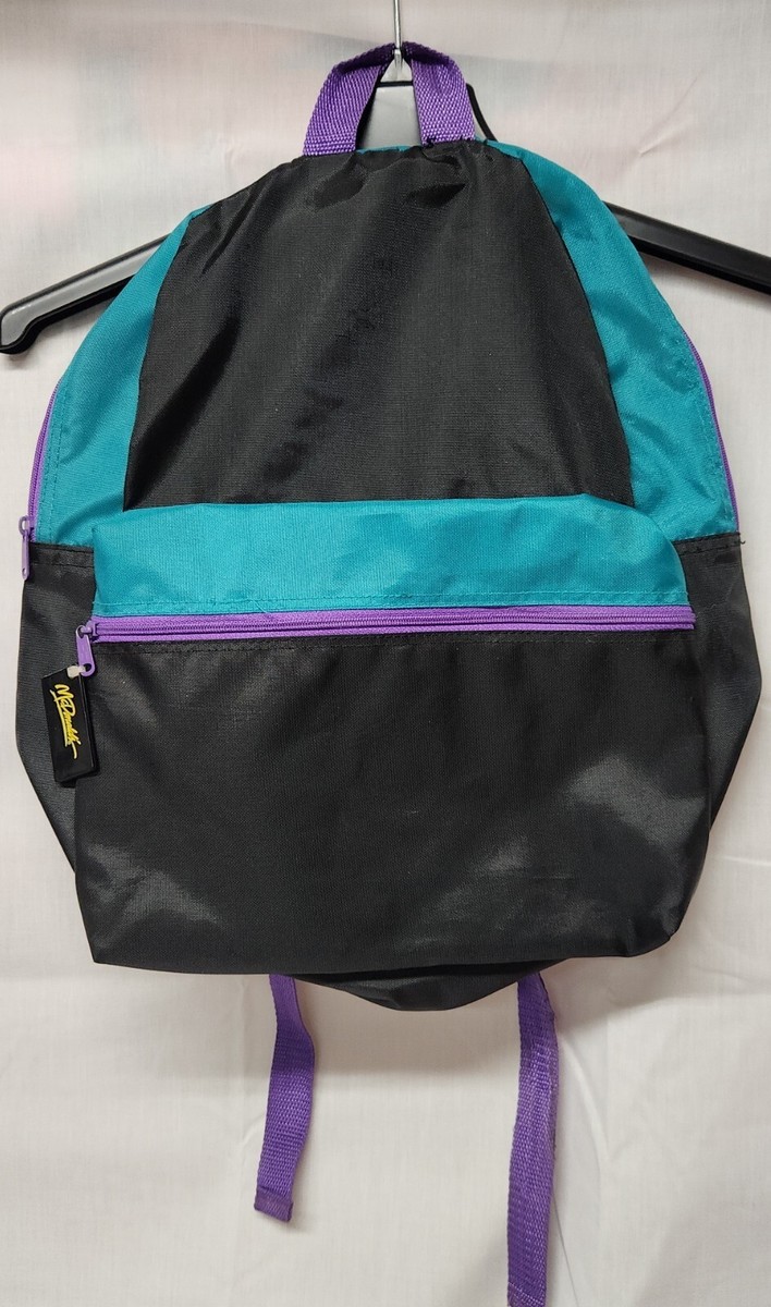 Vintage 1989 McDonalds Backpack Colorblock Teal Purple Black  display picture 2