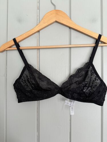 NWT Intimissimi Sheer Lace Bralette 34 Black Underwire Adjustable NEW