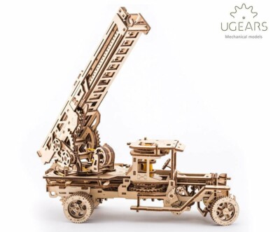 UGEARS 70022 Feuerwehrleiter LKW - mechanisches Holzmodellbausatz