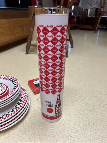 Coca Cola Cup Dispenser Vintage Wall-mount  W/ Paper Cups