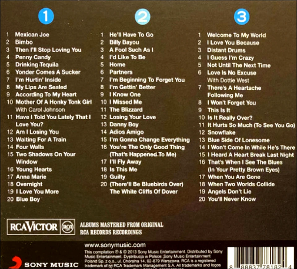 JIM REEVES * 60 Greatest Hits * NEW 3-CD Boxset * All Original RCA Recordings - Image 2 of 2