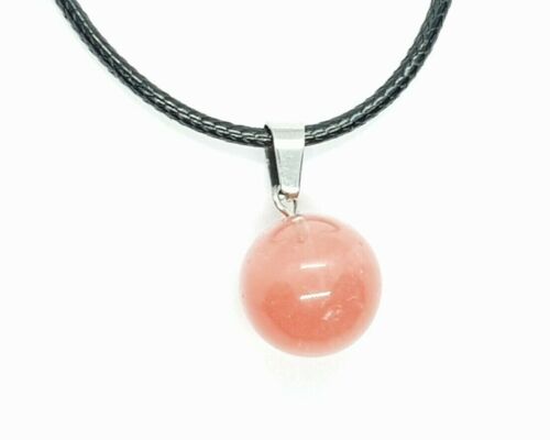 Globe Round Quartz Pendant Chakra Crystal Healing Stone Pendant Anxiety Necklace - Picture 45 of 125