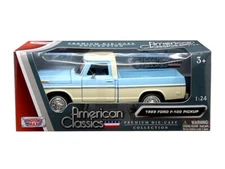 1969 Ford F-100 Pickup Truck - Light Blue/ Cream Diecast 1:24 Model 79315LTBLCRM