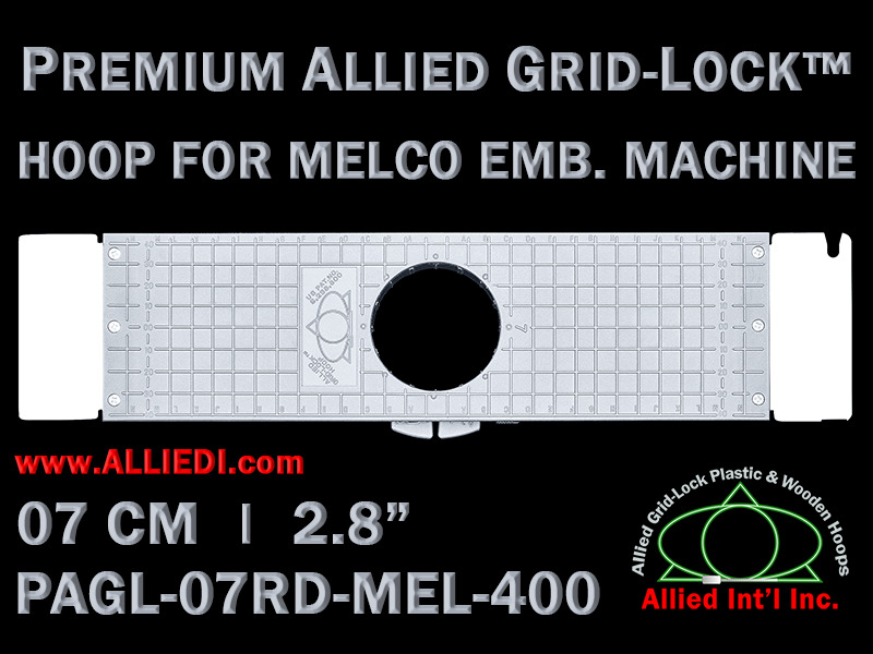 Melco Plastic Round Embroidery Hoop by Allied Grid-Lock 7 cm (2.8 inches)
