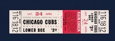 Cubs vs Mets 1971 unused baseball ticket signed by Milt Pappas - Agee Grand Slam