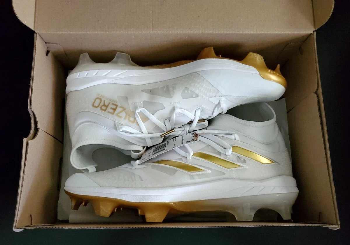 adidas adizero baseball cleats white and gold