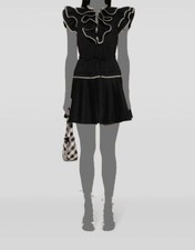 Ulla Johnson Women's Black Athene Ruffled Cotton Minidress Size 0