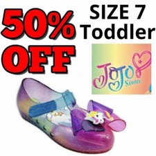 Nickelodeon Jojo Siwa SZ 7 Unicorn Summer Fun Casual Jelly Mary-Jane Shoe Girls