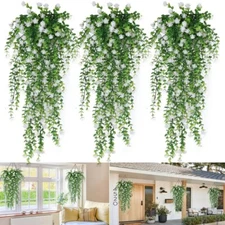3pc Artificial Hanging Flower Fake Eucalyptus Plant Outdoor Home Garden Decor