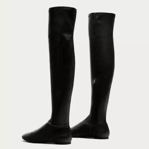 zara black knee high boots