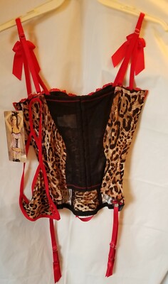 CORSET TOP - "SEXY" TIGER STRETCH - LINGERIE W/G-STRINGS & THONG -32, 36 -  NEW** | eBay