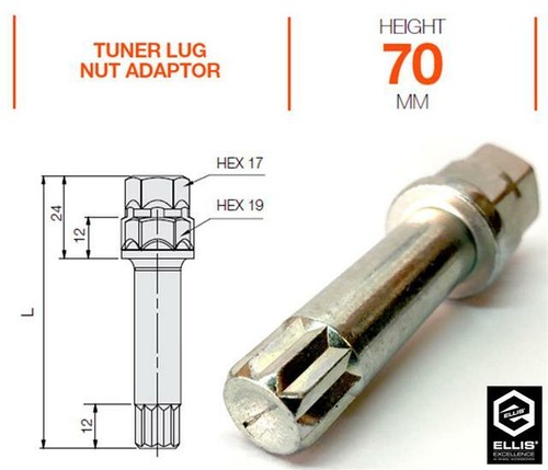 Tuner Clé Alliage Roue Écrou Boulon Removal. 10 Point Star Drive Outil. Siège - Bild 3 von 3