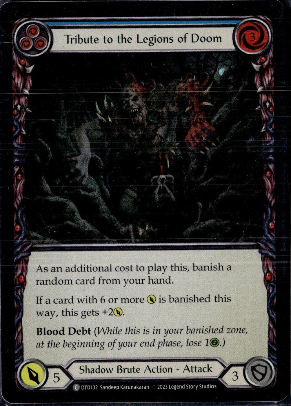Tribute To The Legions Of Doom DTD132 Foil Blue Flesh and Blood TCG FAB TCG