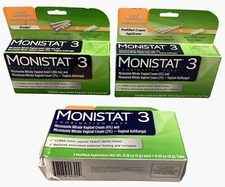 3 Monistat 3 Combination Pack 3 Dose Yeast Infection Treatment Exp 04/2027