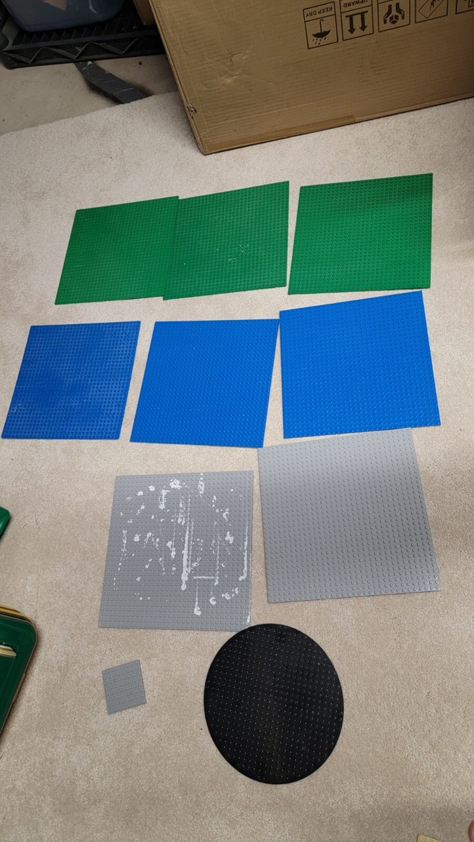 10x Lot Lego Compatible Base Plates Green Blue Gray 32x32 studs 10