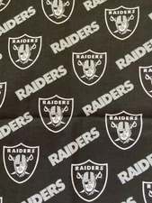 NFL Las Vegas Raiders 100% Cotton Fabric by the Half Yard 18" x 58"
