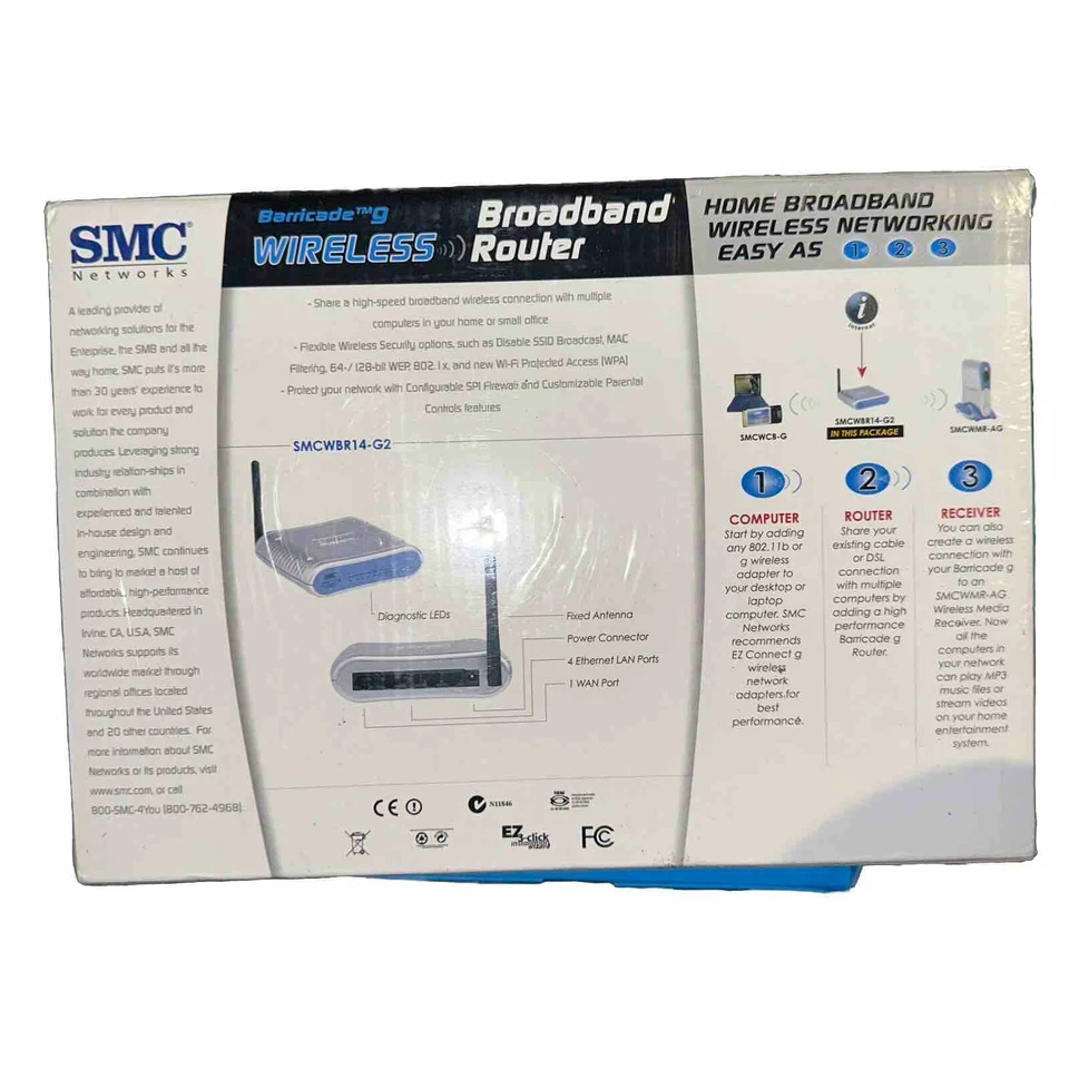 SMC SMCWBR14-G Wireless Cable/DSL Broadband Router - Image 2 of 2